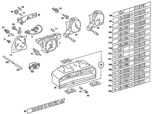 Instrument Cluster for 1989 Mercedes-Benz 190E #0