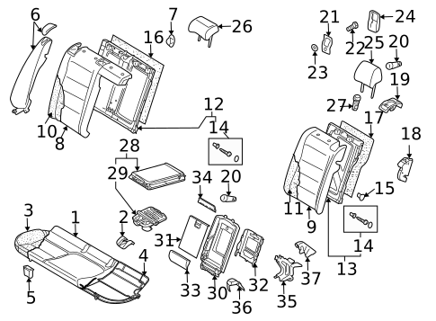 Rear Seat Components for 2010 Volkswagen Jetta #0