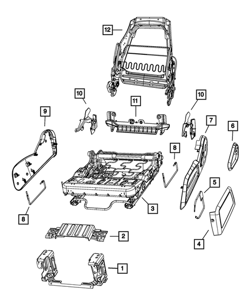 Front Seats - Adjusters, Recliners, Shields and Risers for 2010 Chrysler PT Cruiser #3