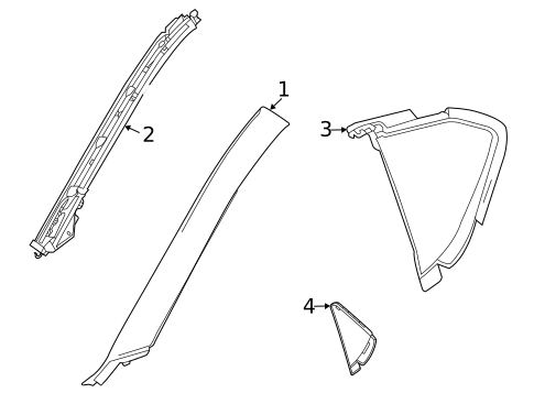 Exterior Trim - Pillars for 2023 Chevrolet Corvette #0