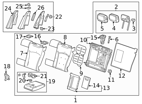 Rear Seat Components for 2017 Cadillac XTS #0