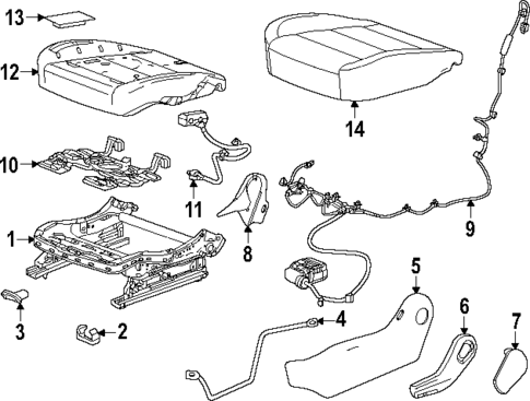 Driver Seat Components for 2024 Chevrolet Silverado EV #1