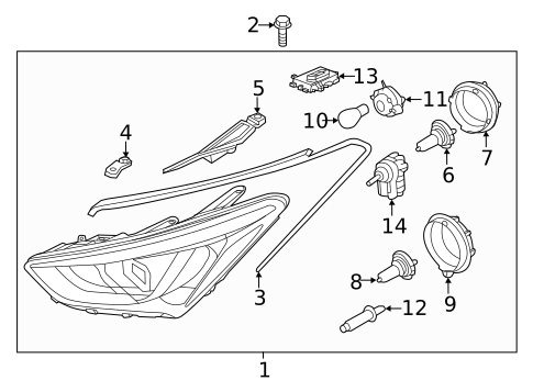 Headlamp Components for 2015 Hyundai Santa Fe #0