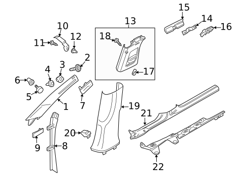 Interior Trim - Pillars for 2009 Volkswagen Passat #0