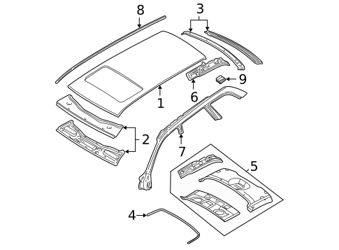 Exterior Trim - Roof for 1999 BMW 528i #0