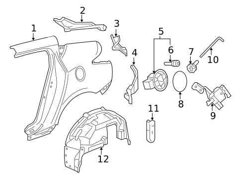 Quarter Panel & Components for 2012 Acura ZDX #0