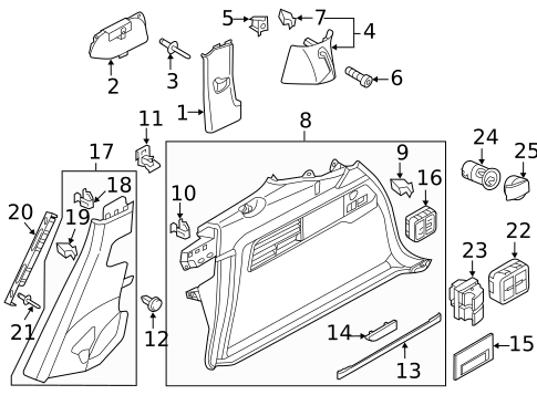 Interior Trim - Quarter Panels for 2017 Volkswagen Touareg #0