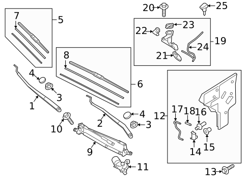 Wiper & Washer Components for 2025 Genesis GV80 Coupe #1