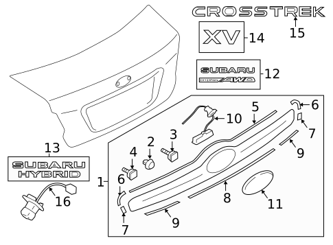 Liftgate for 2014 Subaru XV Crosstrek #1