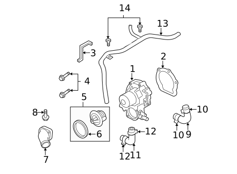Water Pump for 2009 Subaru Legacy #1