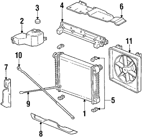 Radiator & Components for 1989 Oldsmobile Cutlass Calais #0