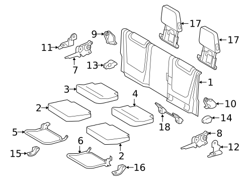 Rear Seat Components for 2021 Toyota Tacoma #1