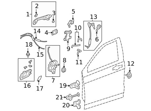 Lock & Hardware for 2007 Honda CR-V #0