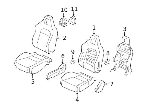 Front Seat Components for 2005 Honda Civic #3