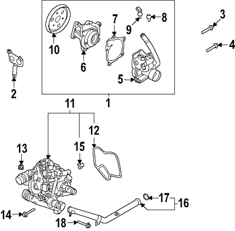 Water Pump for 2025 Hyundai Santa Fe #0