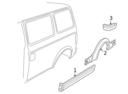 Exterior Trim - Side Panel for 1994 GMC Safari #0