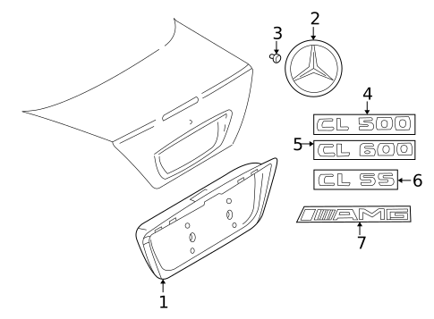 Grille & Components for 2002 Mercedes-Benz CL600 #1