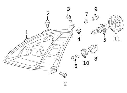 Headlamp Components for 2004 Honda Civic #0