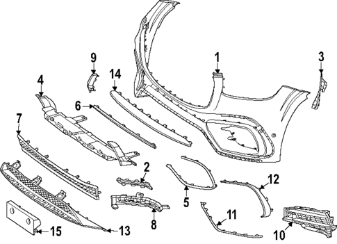 Bumper & Components - Front for 2024 Mercedes-Benz GLS450 #0