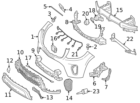 Bumper & Components - Front for 2019 Mercedes-Benz GLS 450 #0