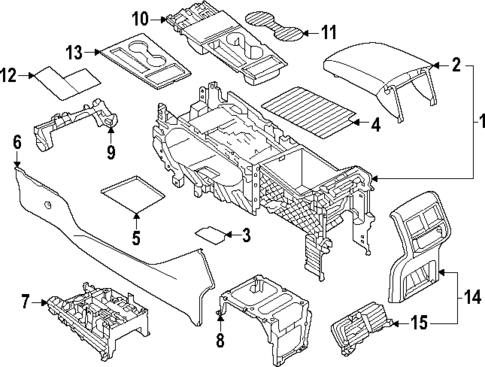 Center Console for 2025 Volkswagen Atlas Cross Sport #0