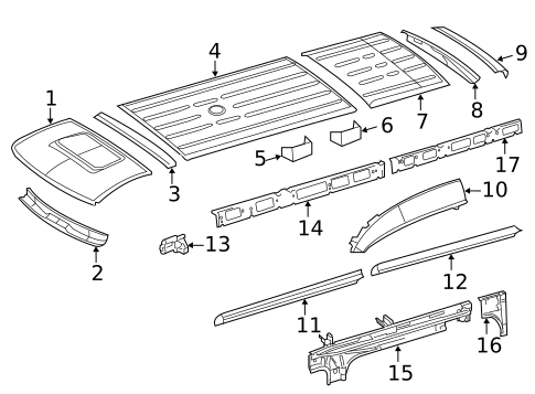 Roof & Components for 2018 Mercedes-Benz Sprinter 3500 #1