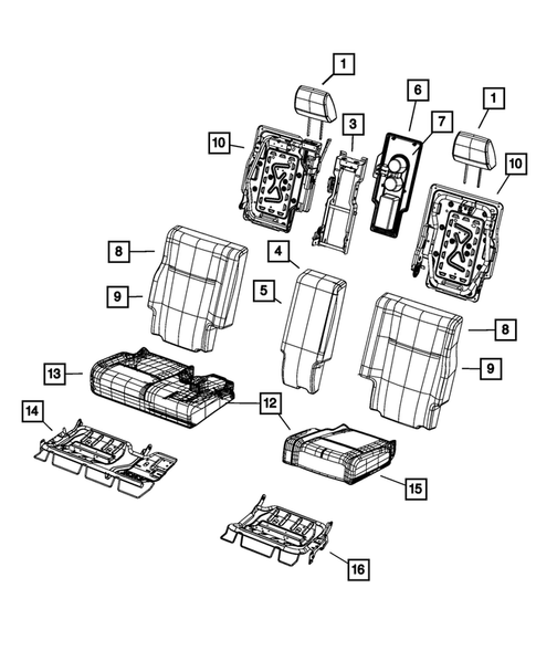 Rear Seats - Second Row for 2010 Dodge Journey #1