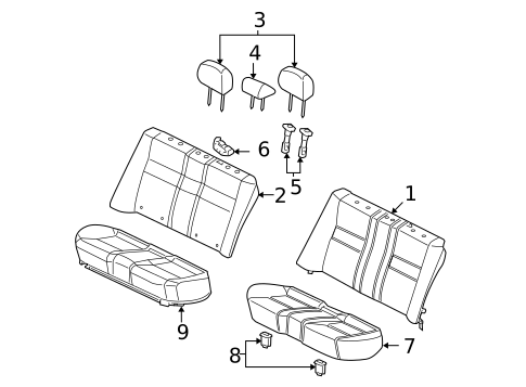 Rear Seat Components for 2010 Honda Civic #2