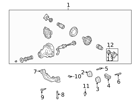 Axle & Differential for 2007 Toyota Highlander #0