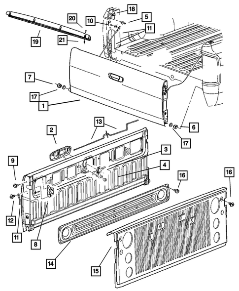 Pick-up Box and Fuel Filler Door for 2008 Dodge Ram 1500 #2