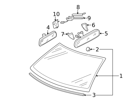 Glass - Windshield for 2005 Volkswagen Jetta #0