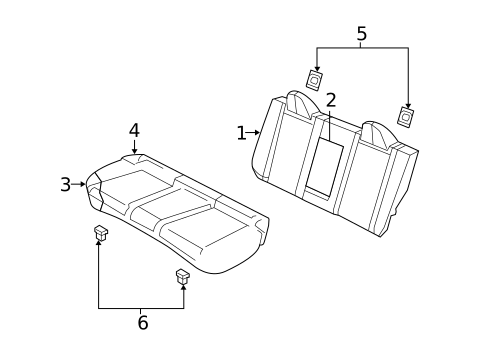 Rear Seat Components for 2008 Dodge Avenger #2