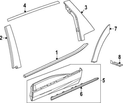 Exterior Trim - Rear Door for 2025 Cadillac OPTIQ #0