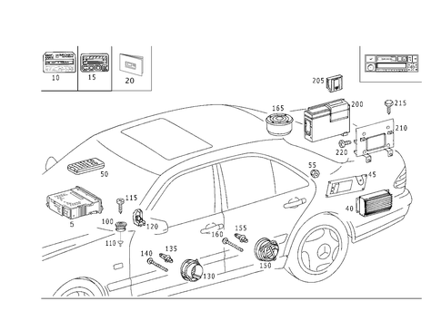 Radio Set, Remote Control, Amplifier, CD-Player, Loudspeaker for 1999 Mercedes-Benz E430 #1