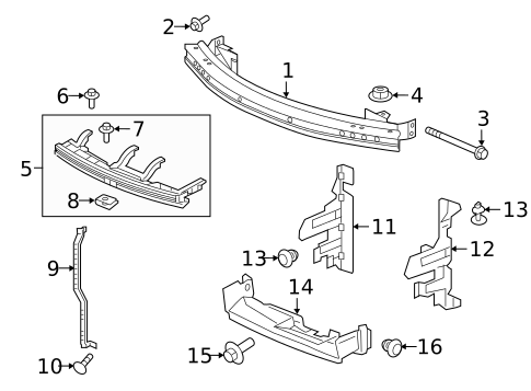 Bumper & Components - Front for 2020 Honda Passport #1