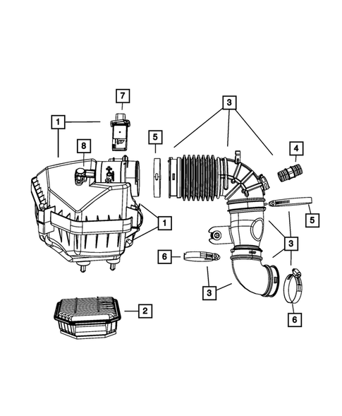 Air Cleaner for 2008 Dodge Nitro #1