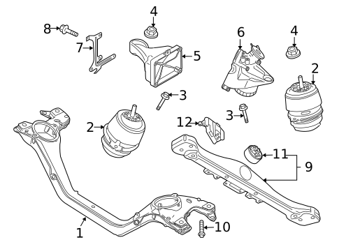 Engine & Trans Mounting for 2010 Porsche Cayenne #0