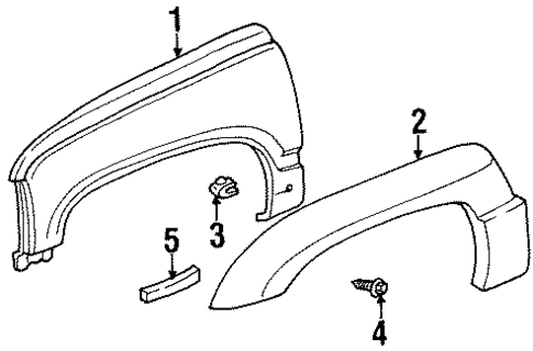Exterior Trim - Fender for 1999 GMC Yukon #1