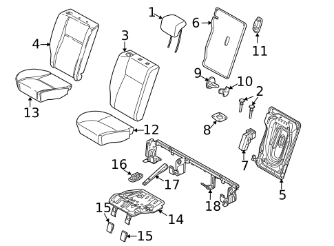 Rear Seat Components for 2010 Land Rover LR2 #1
