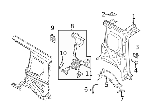 Inner Structure for 2021 Ford Transit Connect #7