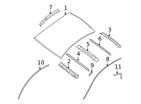 Roof & Components for 2012 Nissan Altima #3