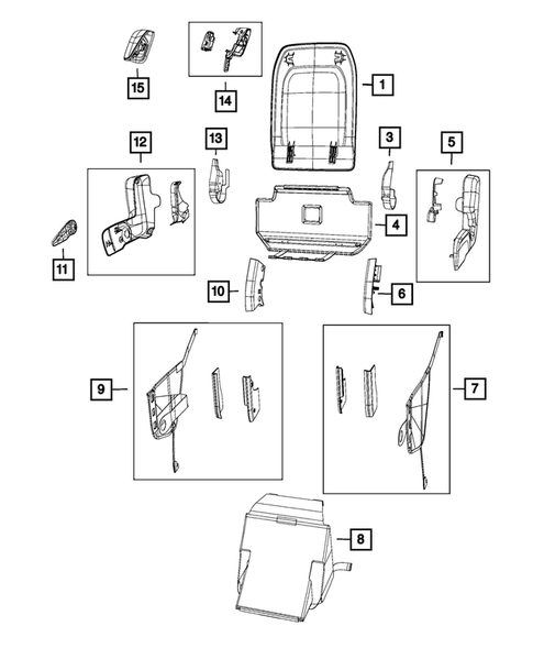 Rear Seats - Second Row - Adjusters, Recliners, Shields and Risers for 2017 Chrysler Pacifica #1