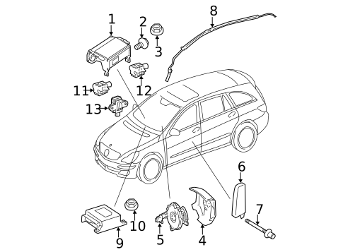 Air Bag Components for 2009 Mercedes-Benz GL 450 #2