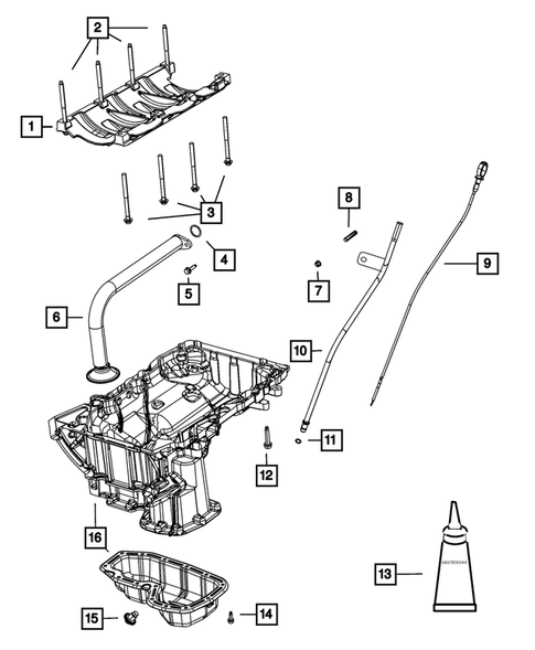 Engine Oiling, Oil Pan and Indicator (Dipstick) for 2011 Chrysler 300 #0
