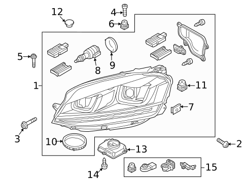 Headlamp Components for 2016 Volkswagen e-Golf #1