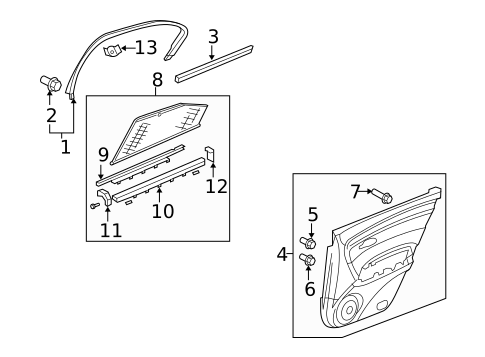 Interior Trim - Rear Door for 2009 Acura RL #1