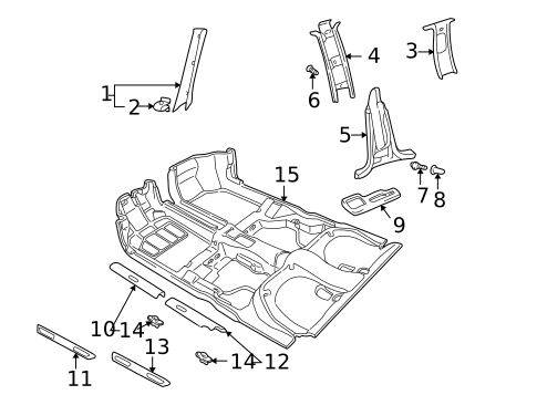 Interior Trim - Pillars for 2001 Saab 9-3 #0