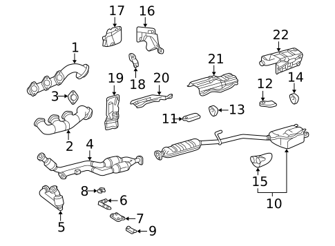 Exhaust Components for 2002 Mercedes-Benz CLK430 #1