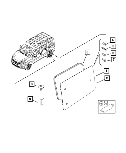 Glass and Interior Rear View Mirror for 2016 Ram ProMaster City #0