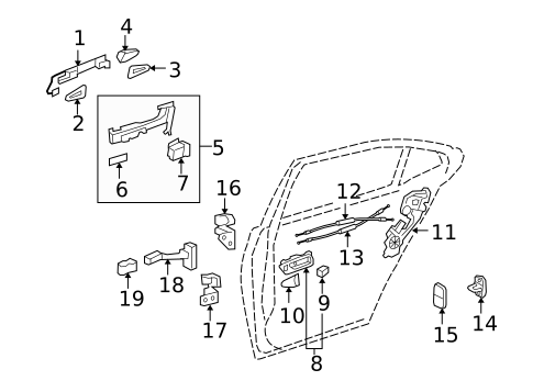 Rear Door for 2010 Lexus LS600h #2